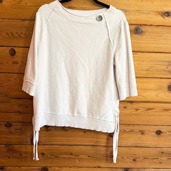 Neon Buddha White 3/4 Sleeve top Size Medium - Picture 1 of 6